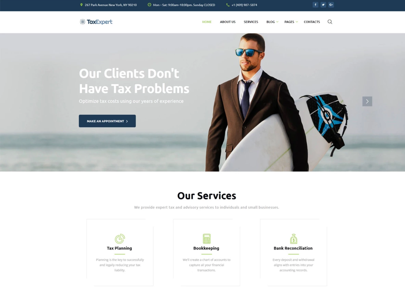 Tax Advisor & Financial Consultant Website Template